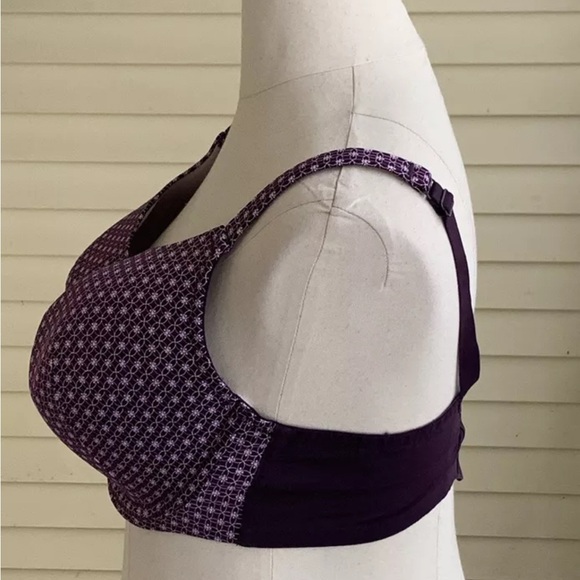 Cacique Purple Floral Cooling French Full Coverage Bra Underwire 42DDD - Picture 2 of 8